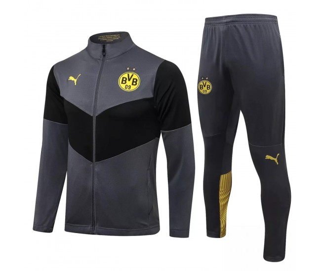 BVB Borussia Dortmund Grey Training Presentation Football Tracksuit 2021-22 BVB Borussia Dortmund Grey Training Presentation Football Tracksuit 2021-22