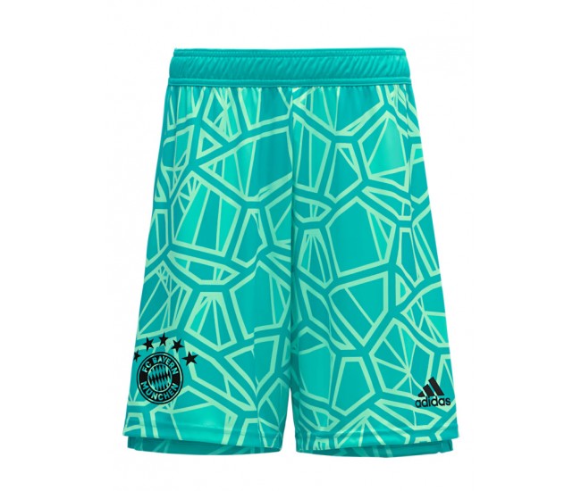 FC Bayern Mens Green Goalkeeper Shorts 2022-23