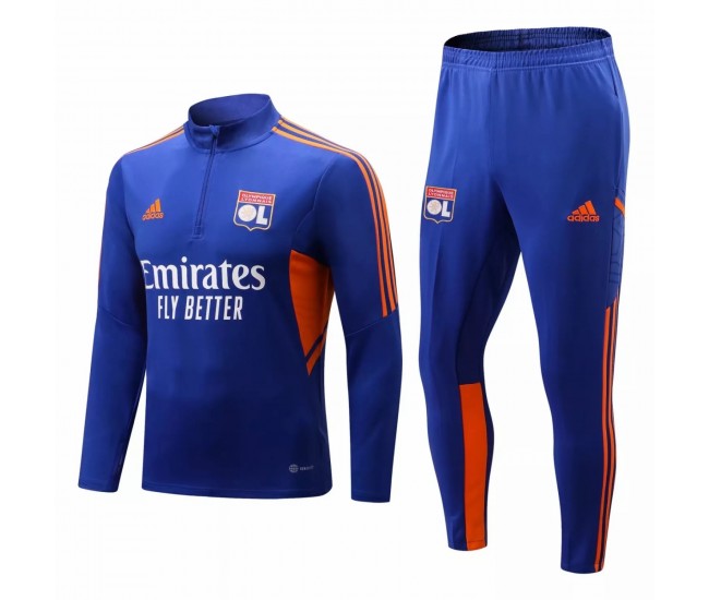 Olympique Lyonnais Blue Training Technical Football Tracksuit 2022-23 Olympique Lyonnais Blue Training Technical Football Tracksuit 2022-23