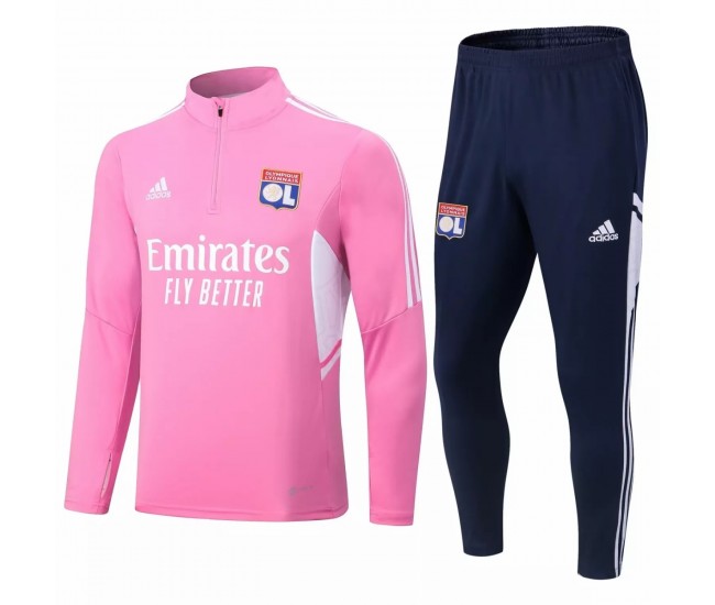 Olympique Lyonnais Pink Training Technical Football Tracksuit 2022-23 Olympique Lyonnais Pink Training Technical Football Tracksuit 2022-23