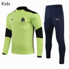 Olympique Marseille Training Technical Soccer Tracksuit Yellow Kids 2020 2021