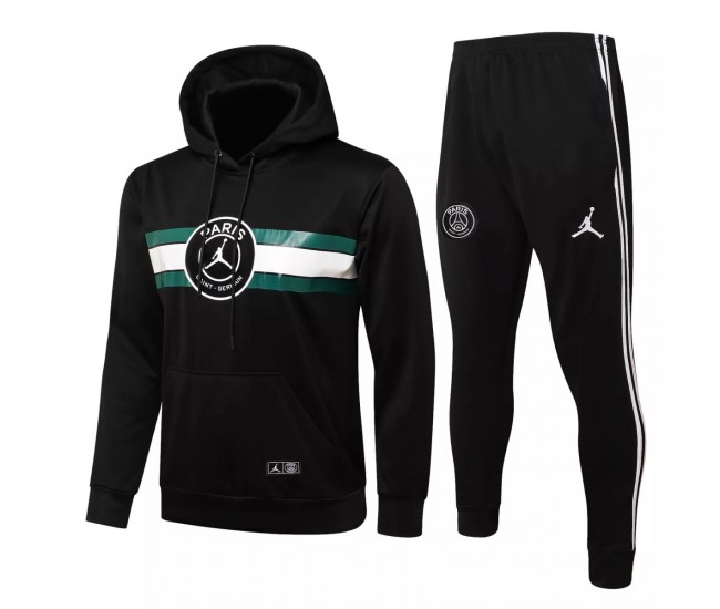 PSG X Jordan Hooded Black Training Technical Football Tracksuit 2021-22 PSG X Jordan Hooded Black Training Technical Football Tracksuit 2021-22