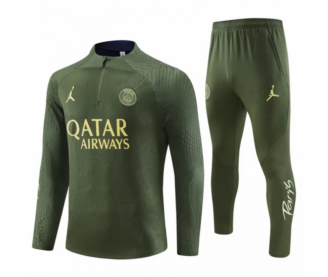 Jordan PSG Green Training Technical Football Tracksuit 23-24