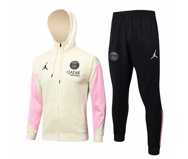 PSG Jordan Mens Beige Training Hooded Presentation Football Tracksuit 2024-25 PSG Jordan Mens Beige Training Hooded Presentation Football Tracksuit 2024-25