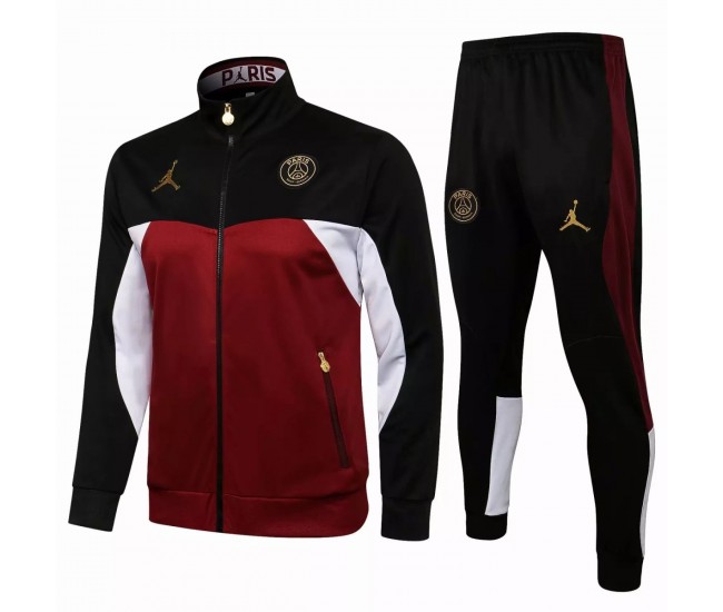PSG Jordan Soccer Training Presentation Tracksuit Burgundy 2021 2022 PSG Jordan Soccer Training Presentation Tracksuit Burgundy 2021 2022