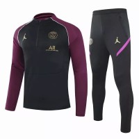 PSG Jordan Training Technical Soccer Tracksuit Black Purple 2021