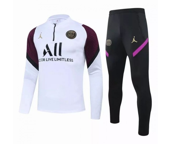 PSG Jordan Training Technical Soccer Tracksuit White Purple 2020 2021 PSG Jordan Training Technical Soccer Tracksuit White Purple 2020 2021