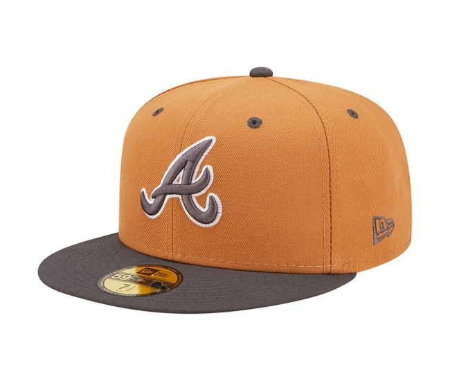 Atlanta Braves Men's New Era Brown/Charcoal Two-Tone Color Pack 59FIFTY Fitted Hat