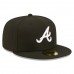 Atlanta Braves Men's New Era Black Team Logo 59FIFTY Fitted Hat