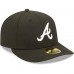 Atlanta Braves Men's New Era Black & White Low Profile 59FIFTY Fitted Hat