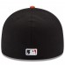Baltimore Orioles Men's New Era Black/Orange Road Authentic Collection On-Field 59FIFTY Fitted Hat