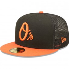  Baltimore Orioles Men's New Era Black/Orange Team On-Field Replica Mesh Back 59FIFTY Fitted Hat