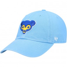 Chicago Cubs Men's '47 Light Blue Logo Cooperstown Collection Clean Up Adjustable Hat