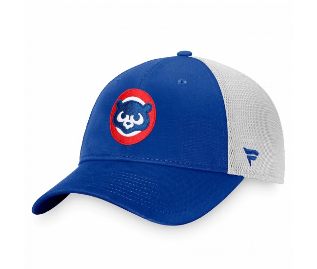 Chicago Cubs Men's  Fanatics Branded Royal/White Cooperstown Collection Core Trucker Snapback Hat