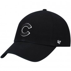 Chicago Cubs Men's '47 Black on Black Logo Clean Up Adjustable Hat