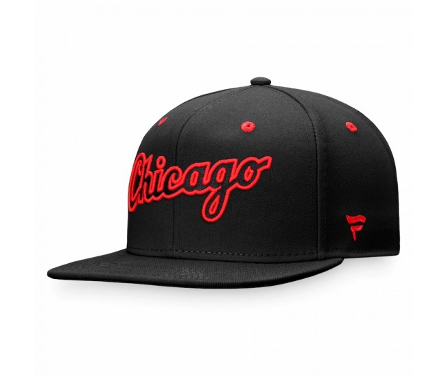 Chicago White Sox Men's Fanatics Branded Black Iconic Wordmark Fitted Hat