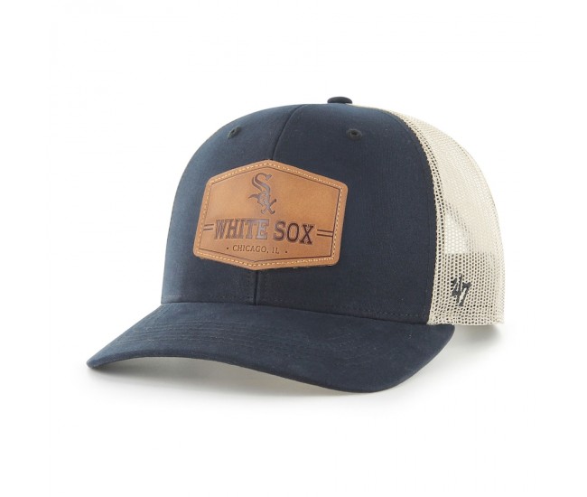 Chicago White Sox Men's '47 Black/Cream Rawhide Trucker Snapback Hat