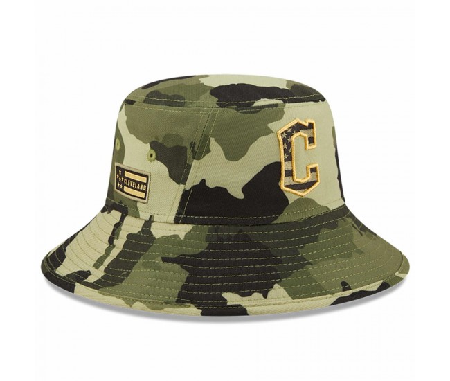 Cleveland Guardians Men's New Era Camo 2022 Armed Forces Day Bucket Hat