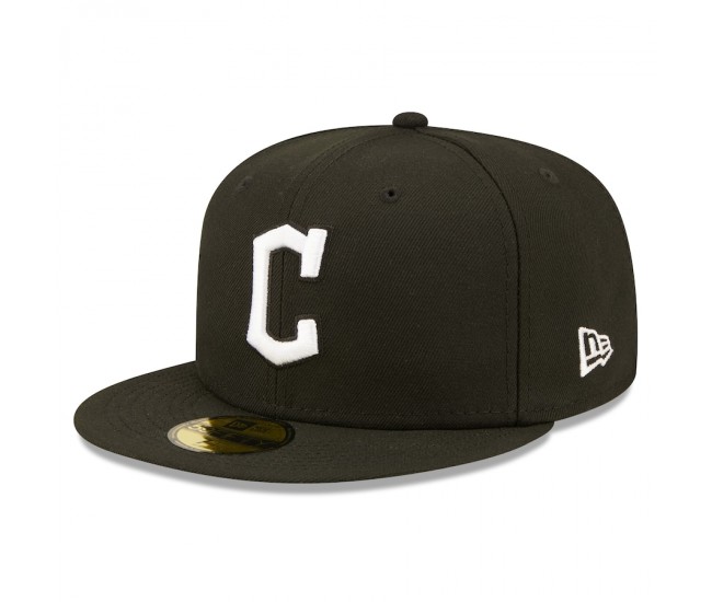 Cleveland Guardians Men's New Era Black Team Logo 59FIFTY Fitted Hat