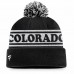 Colorado Rockies Men's Fanatics Branded Black/White Sport Resort Cuffed Knit Hat with Pom