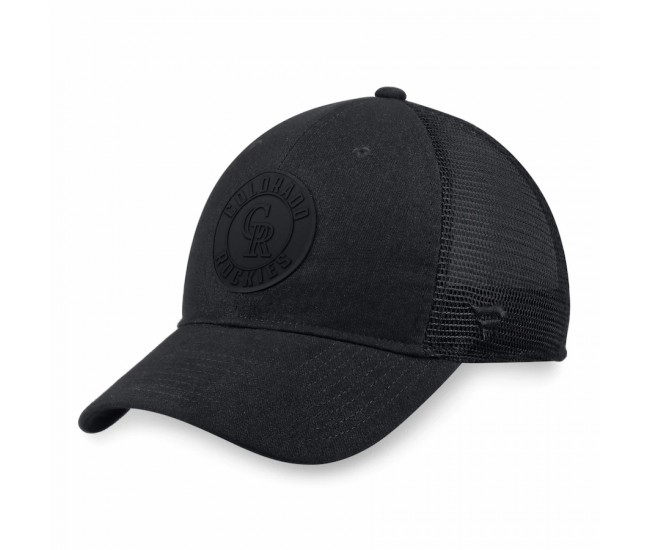 Colorado Rockies Men's Fanatics Branded Black Team Haze Trucker Snapback Hat