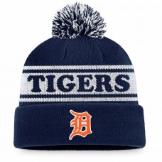 Detroit Tigers Men's Fanatics Branded Navy/White Sport Resort Cuffed Knit Hat with Pom