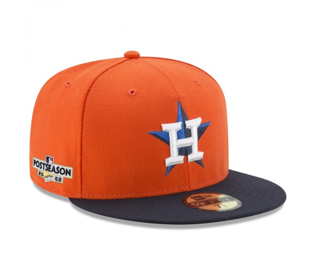 Houston Astros Men's New Era Orange 2022 Postseason Side Patch 59FIFTY Fitted Hat