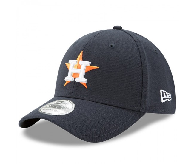 Houston Astros Men's New Era Navy Button Team Classic 39THIRTY Flex Hat