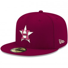 Houston Astros Men's New Era Cardinal Logo White 59FIFTY Fitted Hat