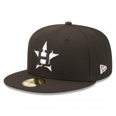Houston Astros Men's New Era Black Team Logo 59FIFTY Fitted Hat