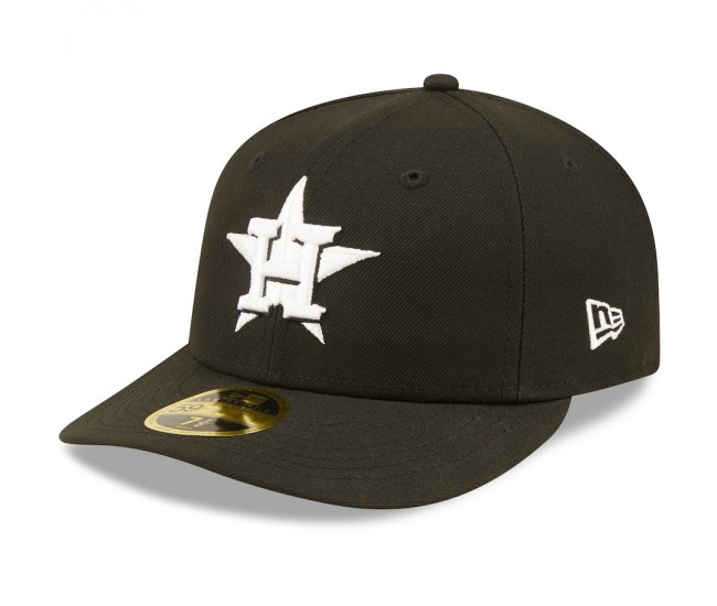 Houston Astros Men's New Era Black & White Low Profile 59FIFTY Fitted Hat