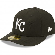 Kansas City Royals Men's New Era Black & White Low Profile 59FIFTY Fitted Hat