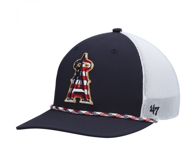 Los Angeles Angels Men's '47 Navy/White Flag Fill Trucker Snapback Hat