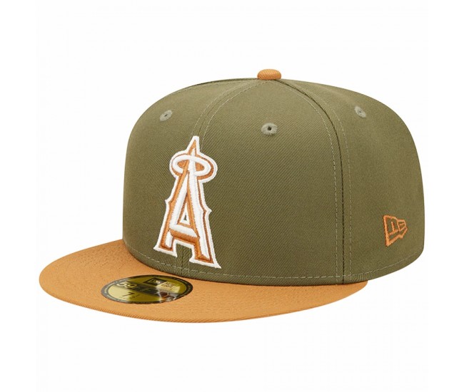  Los Angeles Angels Men's New Era Olive/Brown Two-Tone Color Pack 59FIFTY Fitted Hat