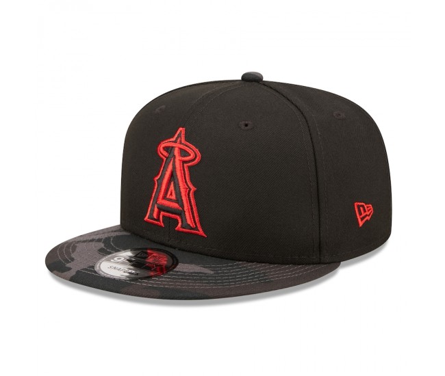 Los Angeles Angels Men's New Era Black Camo Vize 9FIFTY Snapback Hat