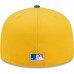 California Angels, Los Angeles Angels Men's New Era Gold/Navy Cooperstown Collection State Logo Azure Undervisor 59FIFTY Fitted Hat