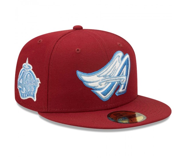 Los Angeles Angels Men's New Era Cardinal 40th Season Air Force Blue Undervisor 59FIFTY Fitted Hat