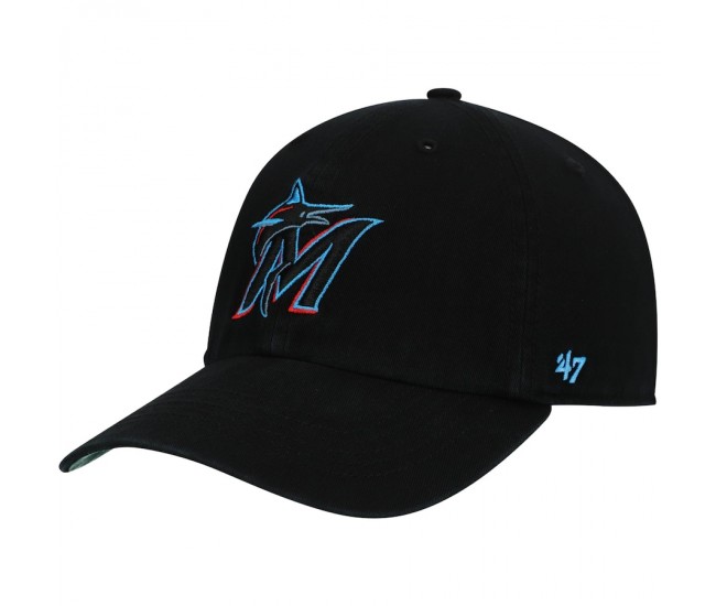 Miami Marlins Men's '47 Black Team Franchise Fitted Hat