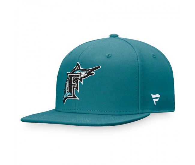 Miami Marlins Men's Fanatics Branded Aqua Cooperstown Collection Core Snapback Hat