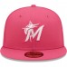 Miami Marlins Men's New Era Beetroot Logo 59FIFTY Fitted Hat