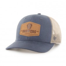 Milwaukee Brewers Men's '47 Navy/Cream Rawhide Trucker Snapback Hat