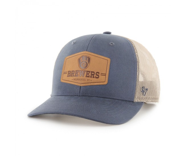 Milwaukee Brewers Men's '47 Navy/Cream Rawhide Trucker Snapback Hat