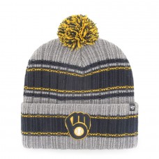 Milwaukee Brewers Men's '47 Gray Rexford Cuffed Knit Hat with Pom