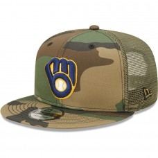 Milwaukee Brewers Men's New Era Camo Trucker 9FIFTY Snapback Hat