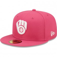 Milwaukee Brewers Men's New Era Beetroot Logo 59FIFTY Fitted Hat