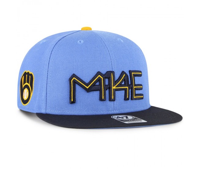 Milwaukee Brewers Men's '47 Powder Blue 2022 City Connect Captain Snapback Hat