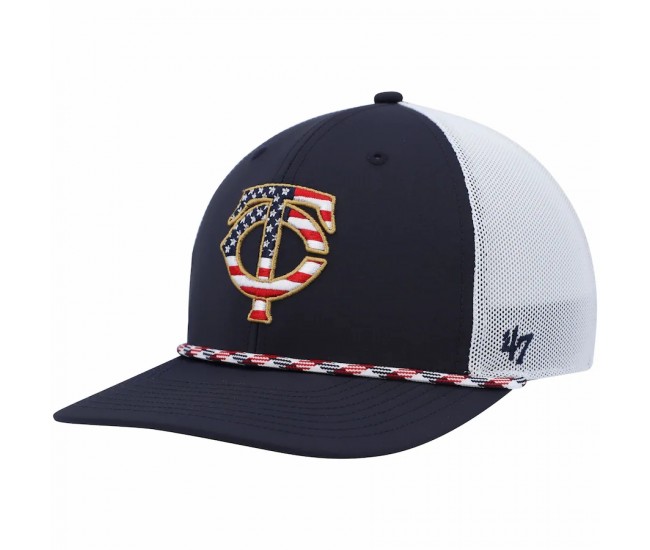 Minnesota Twins Men's '47 Navy/White Flag Fill Trucker Snapback Hat