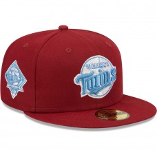 Minnesota Twins Men's New Era Cardinal 30th Anniversary Air Force Blue Undervisor 59FIFTY Fitted Hat