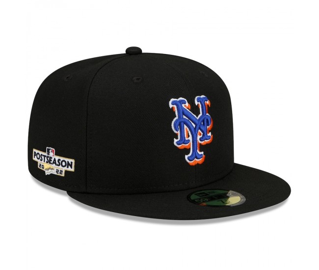New York Mets Men's New Era Black 2022 Postseason 59FIFTY Fitted Hat