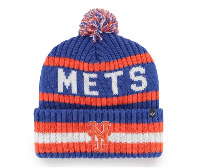 New York Mets Men's '47 Royal Bering Cuffed Knit Hat with Pom